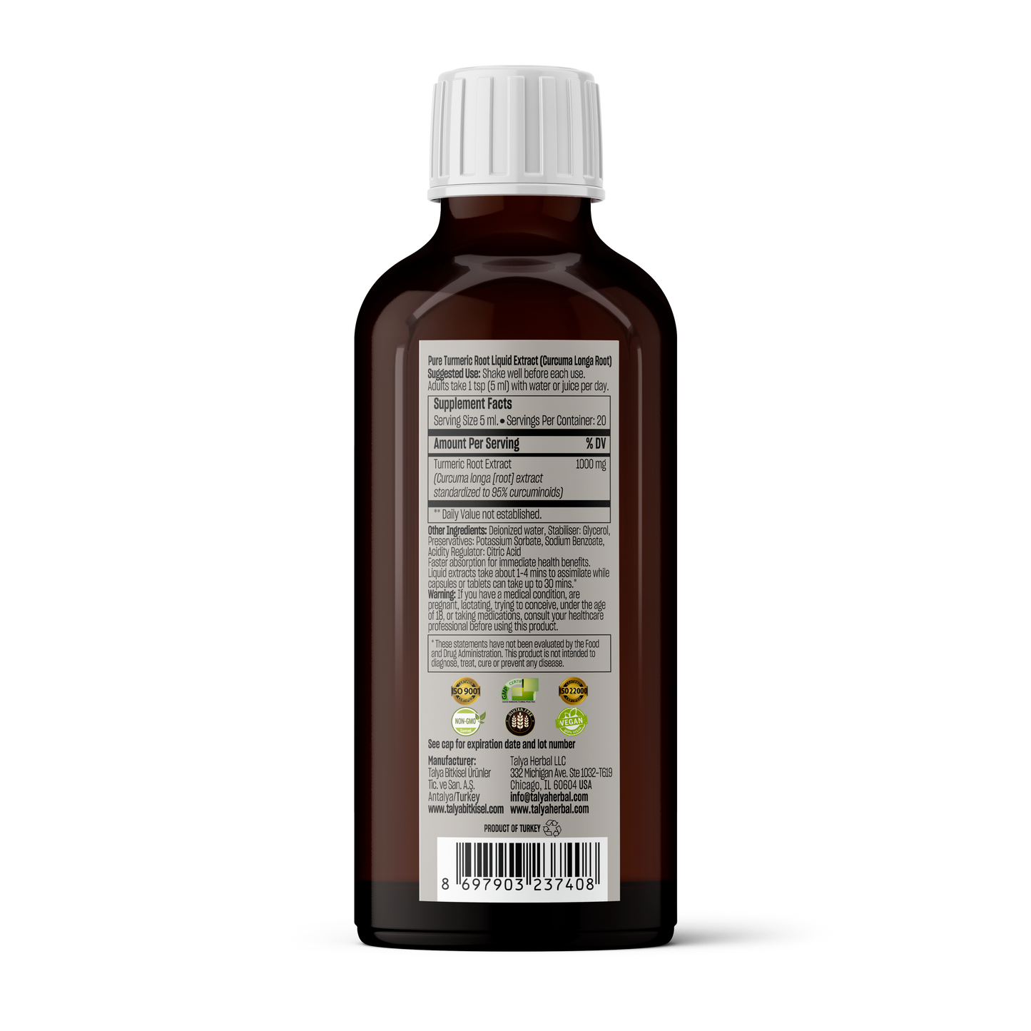 Talya Turmeric 3.4 Fl Oz