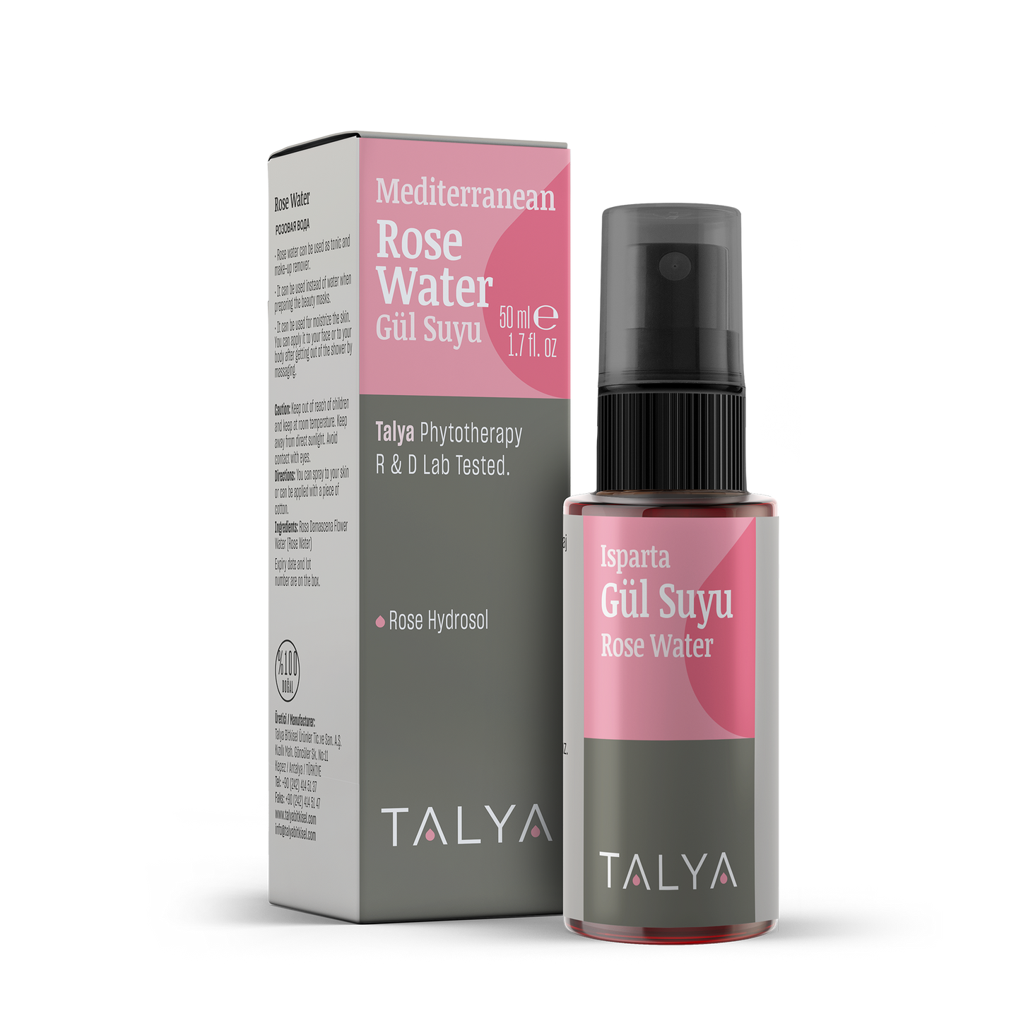 Talya Mediterranean Rose Water 1.7 Fl Oz