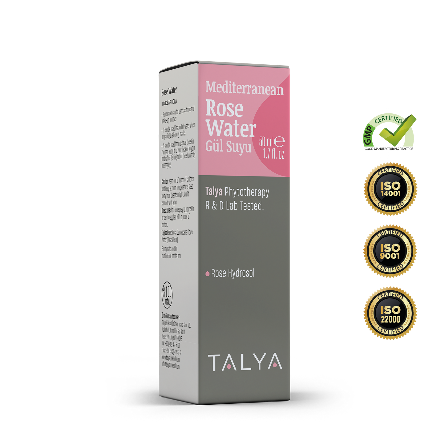 Talya Mediterranean Rose Water 1.7 Fl Oz