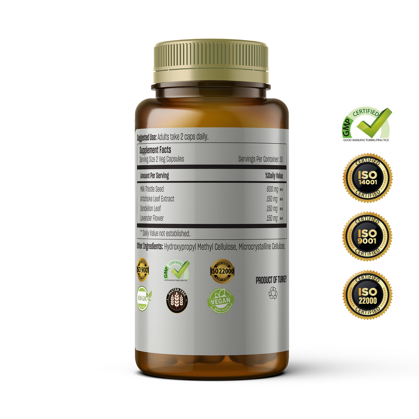 Talya Artichoke - Dandelion - Milk Thistle 60 Capsules Vegan