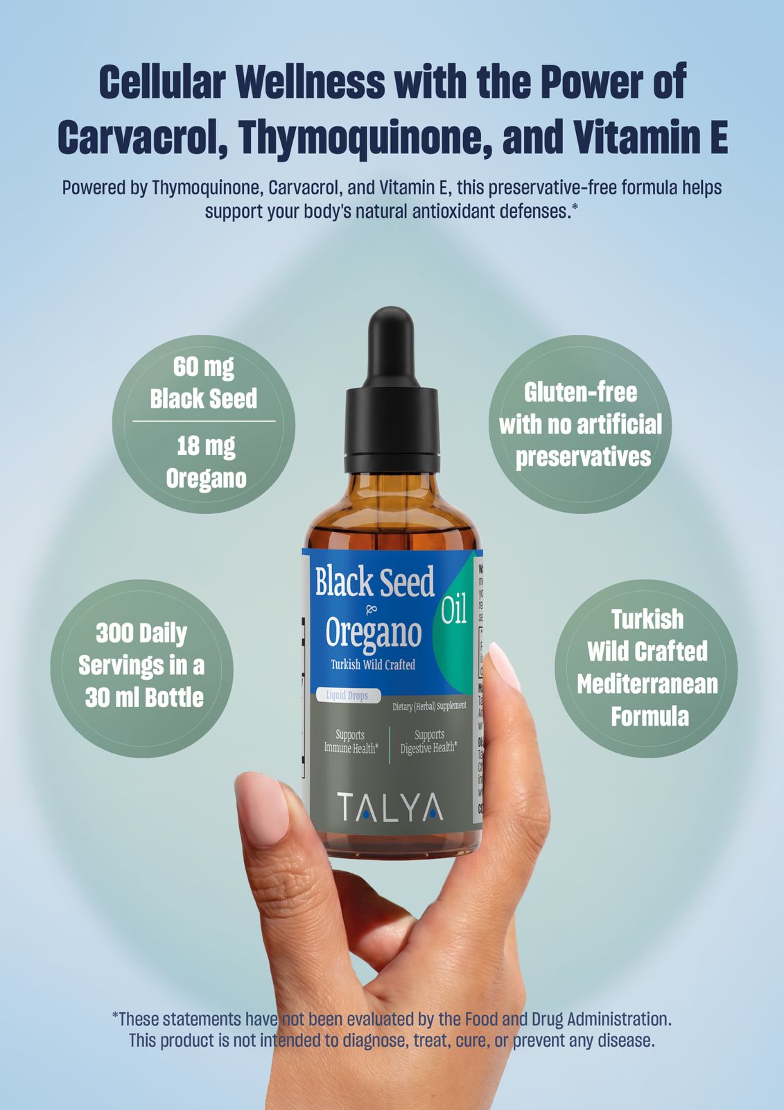 TALYA Black Seed Oil & Oregano Oil Drops 1 fl.oz