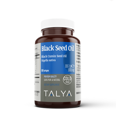 TALYA Black Seed Oil Softgel with High Thymoquinone - Cold-Pressed -  90 Capsules (Nigella Sativa)