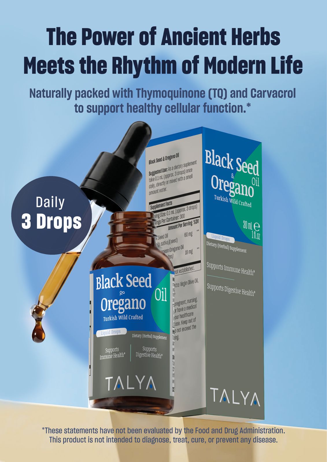 TALYA Black Seed Oil & Oregano Oil Drops 1 fl.oz